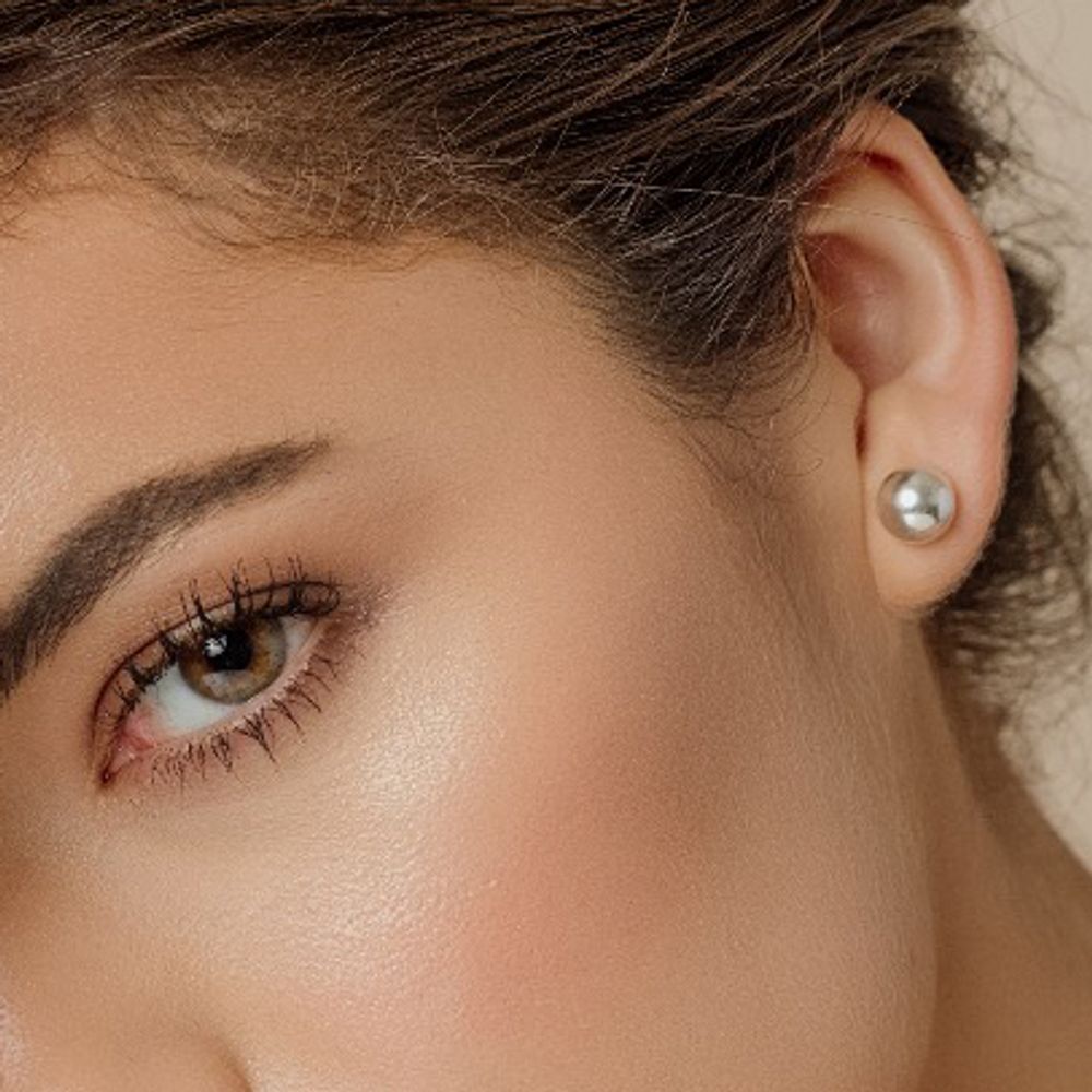 Arete Adria Bolitas Plata en Oro Amarillo