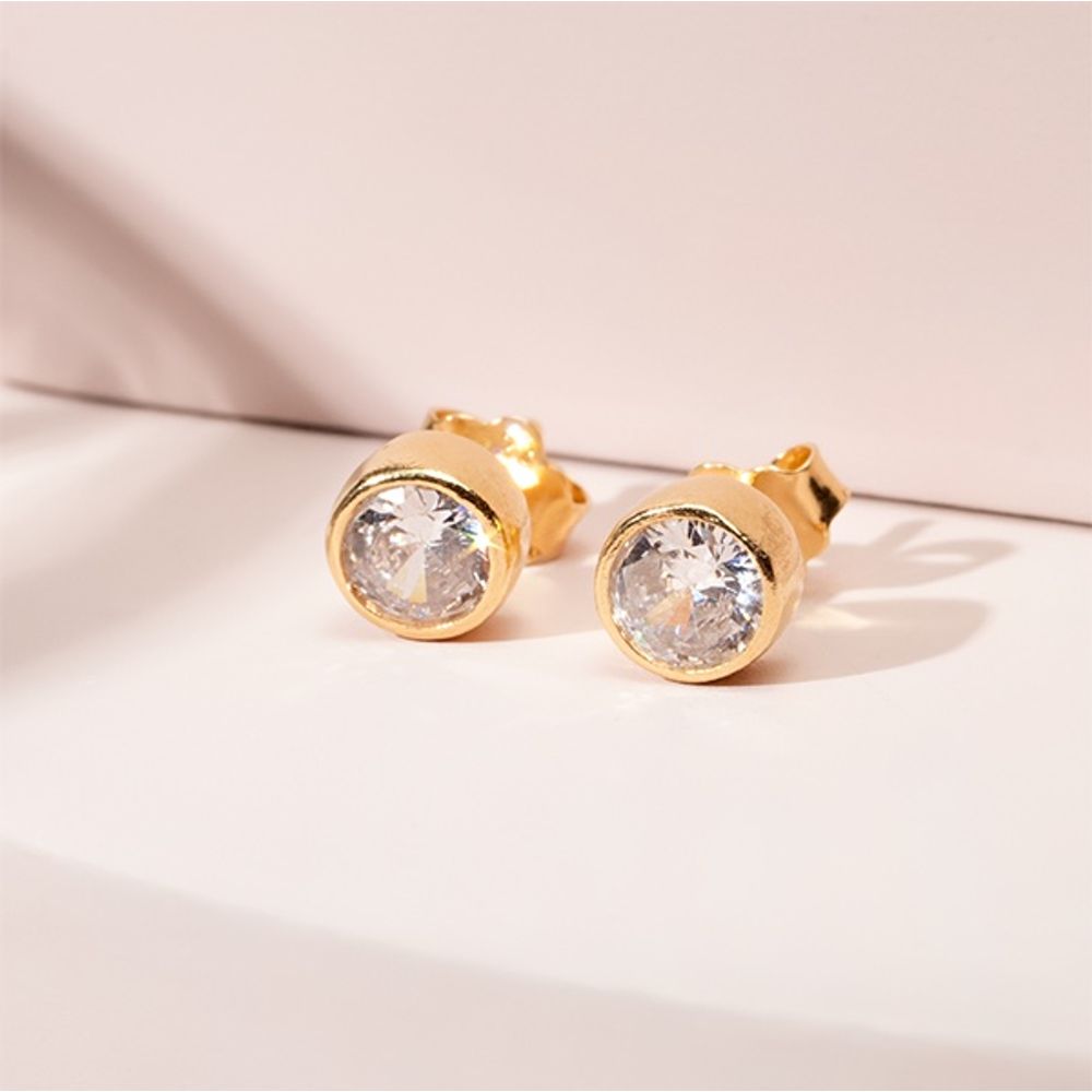 Aretes Adria Eliza Plata en Oro Amarillo