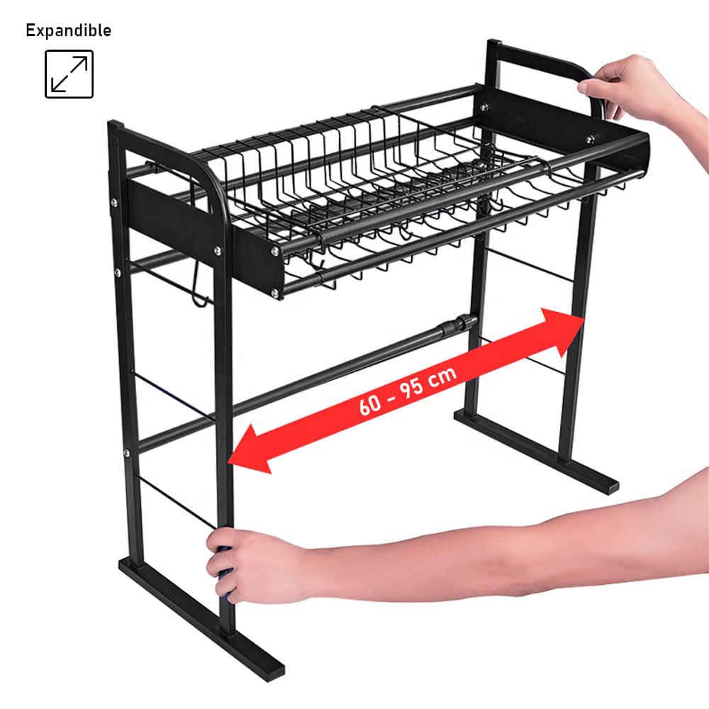 Estante Organizador Escurridor de Platos Cocina 85cm 2 Niveles A97 - Promart