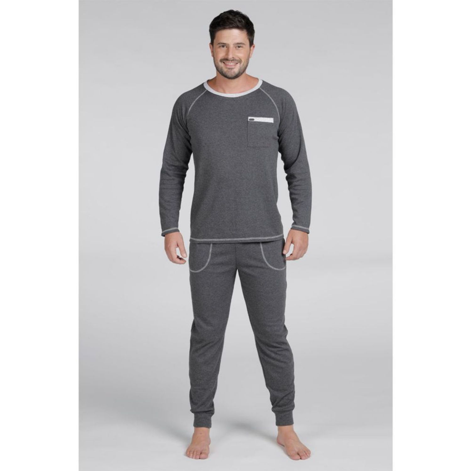 Pijama Kayser Algod n Gris Hombre Oechsle.pe Oechsle