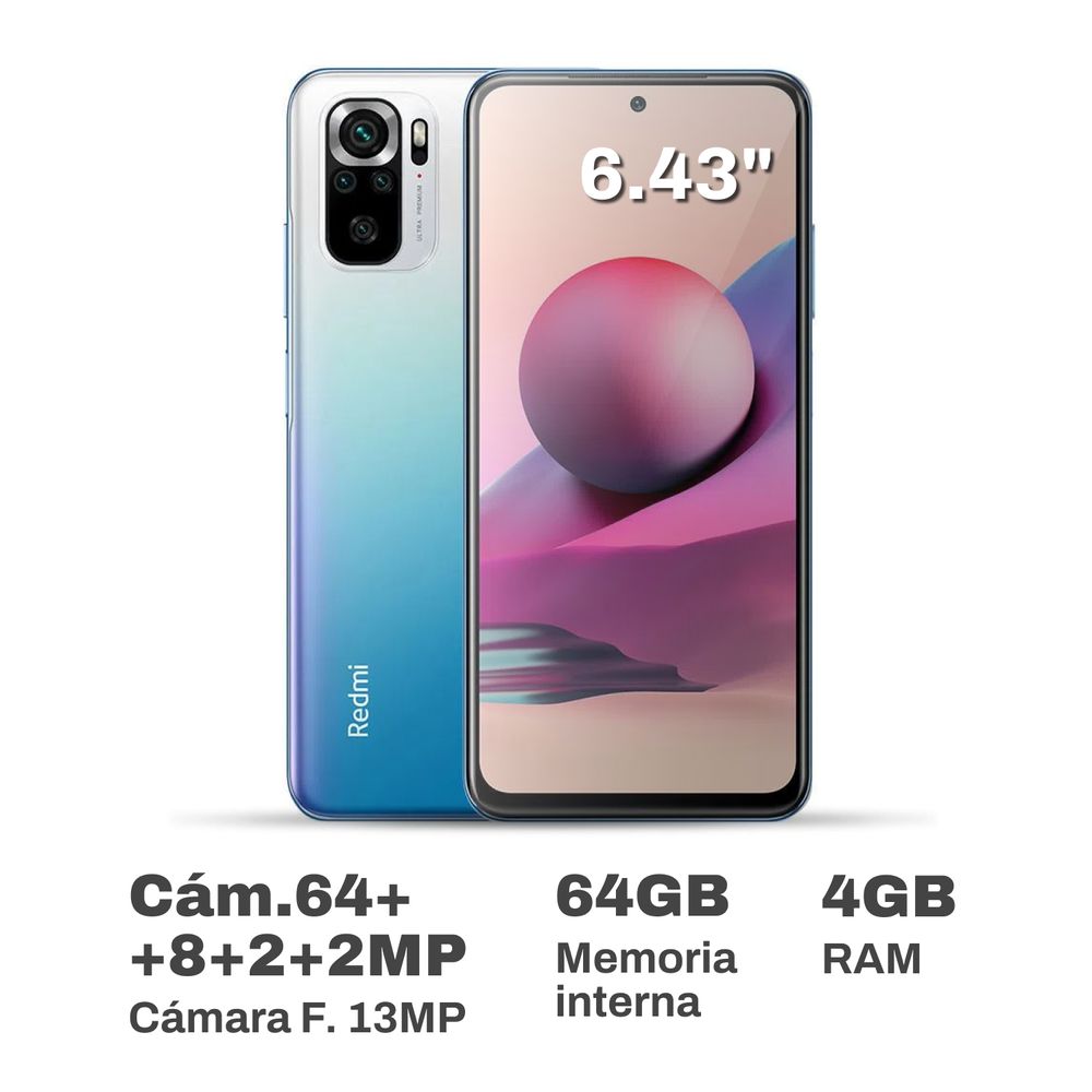 Celular Xiaomi Redmi Note 10S 6.43"" 4GB RAM 64GB Ocean Blue