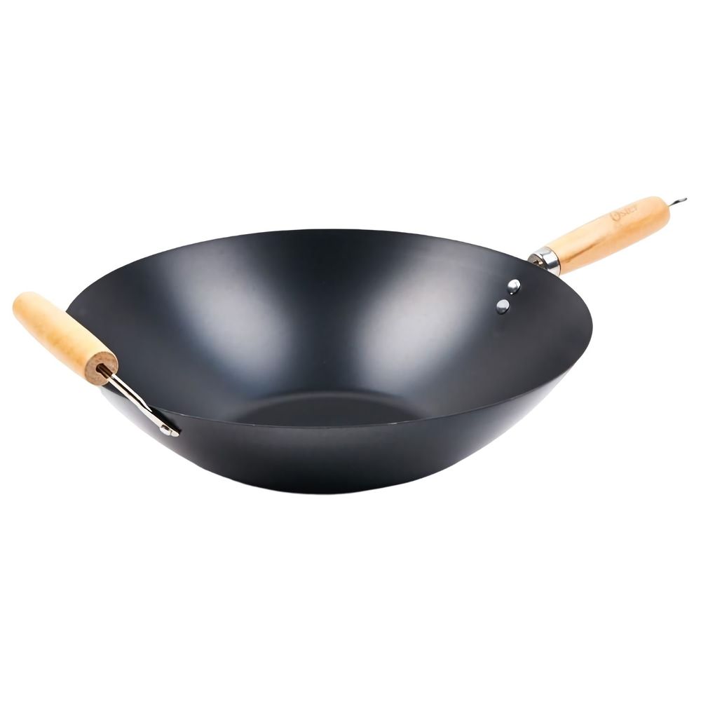 Wok p/ Cocina de Acero Vitrificado de 34cm Oster FINDLEY con Antiadherente Color Negro