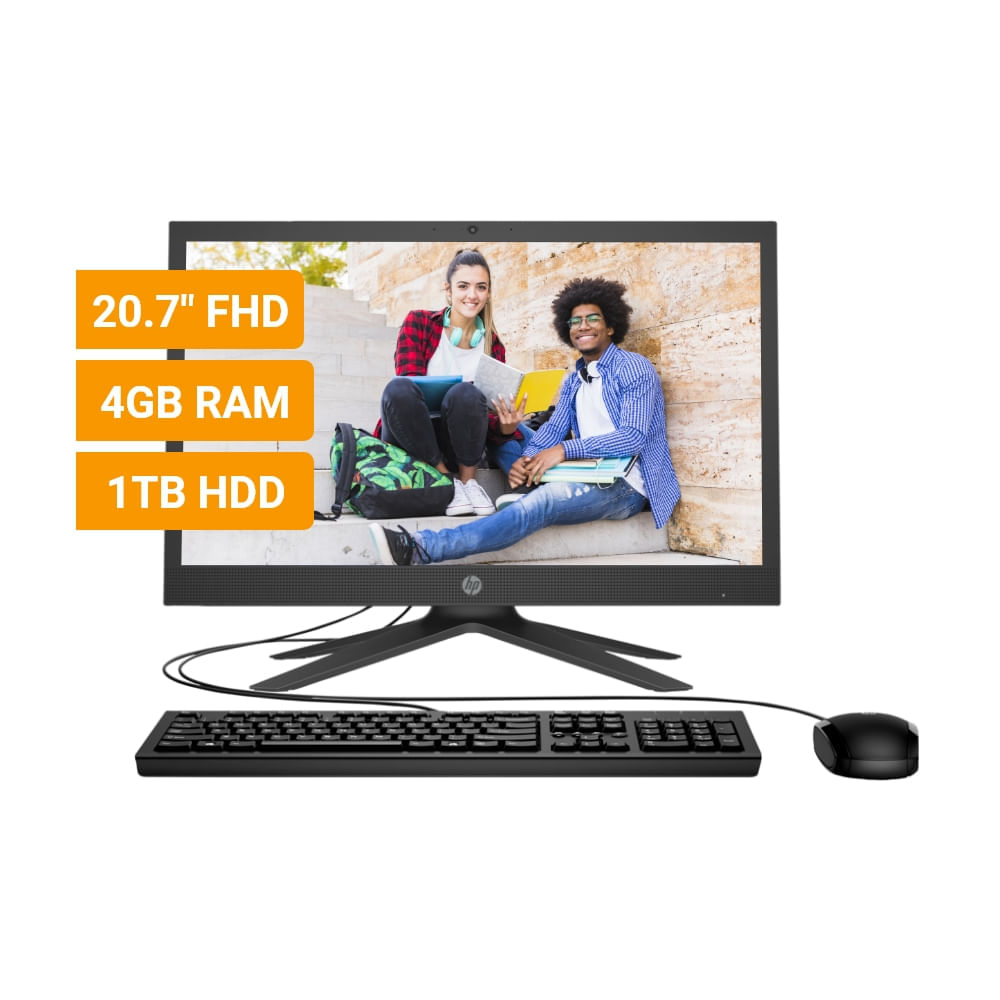 All In One HP Intel Celeron J4025 4GB RAM 1TB HDD 20.7" FHD FreeDos