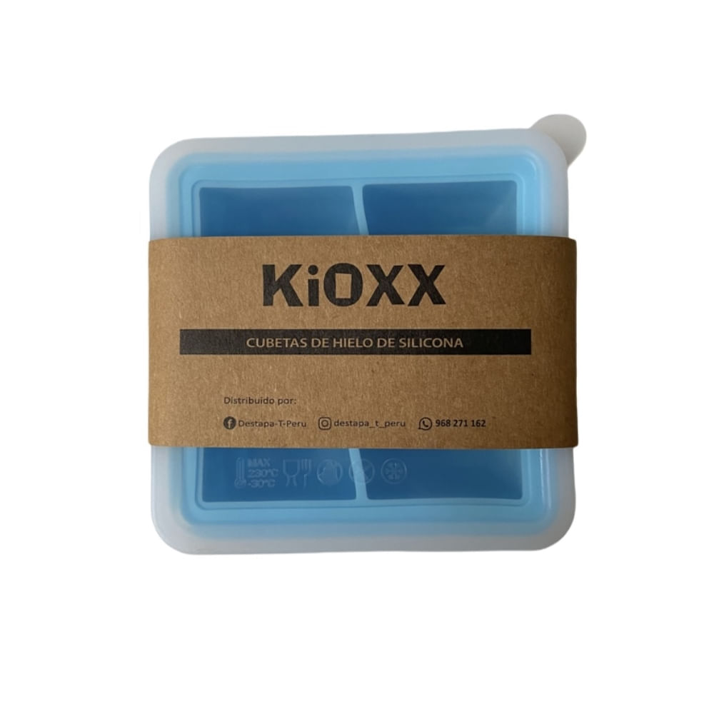 Cubeta de Hielo de Silicona KIOXX 4 Cavidades Celeste