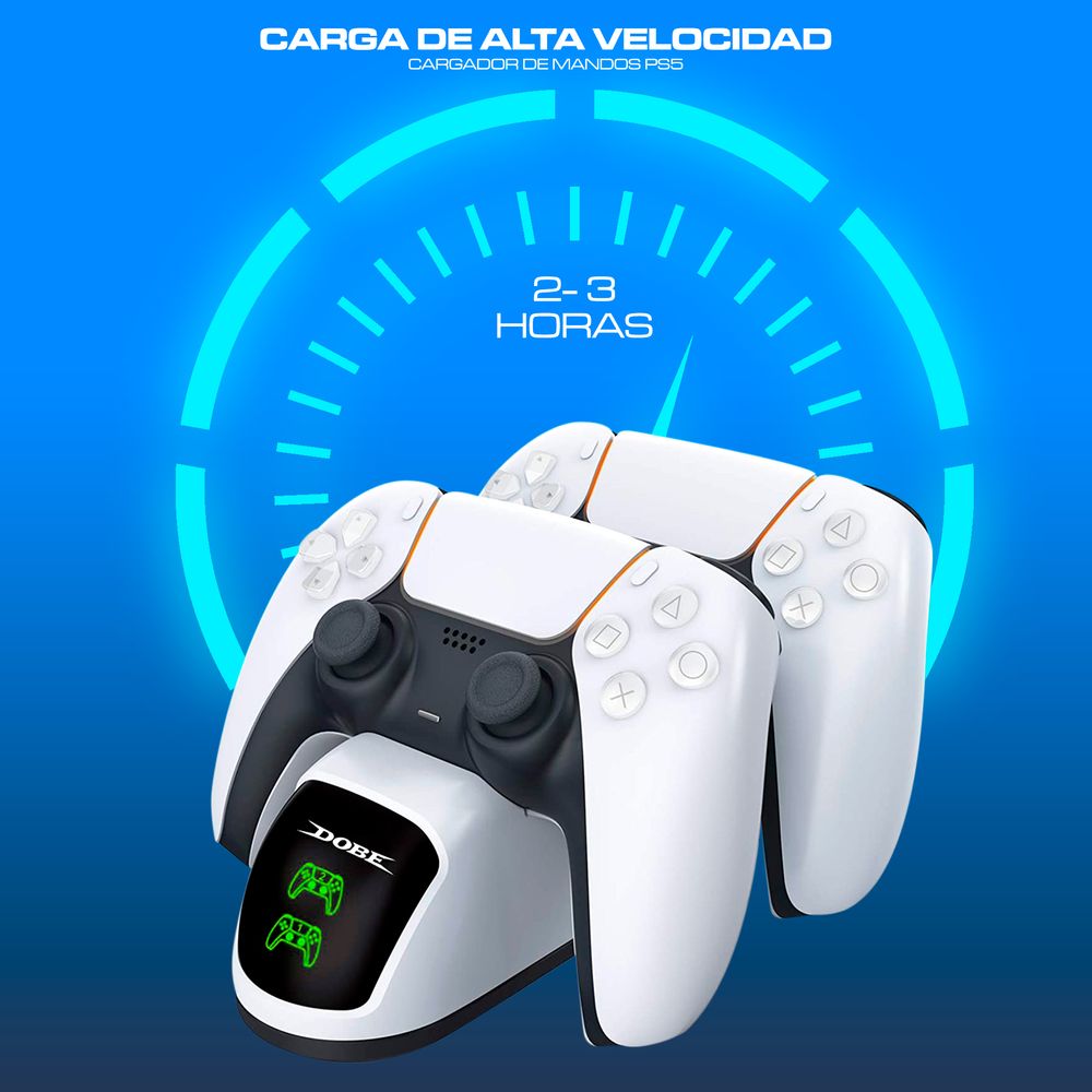 Soporte Cargador Dobe Para Mando Dualsense PS5 Blanco - Promart